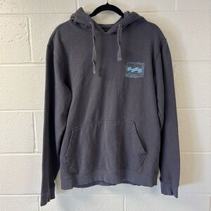 Billabong Wave Graphic Pullover Hoodie | Size L | Gray Blue Surf